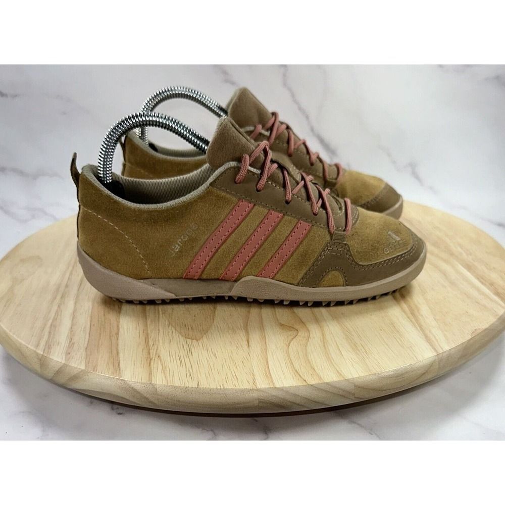 Adidas Daroga Kid’s Size 1.5 Brown Leather Tan Sneakers Shoes B27274